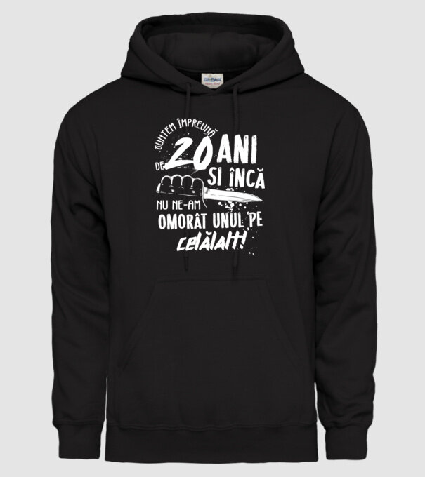 Suntem împreună de 20 ani model negru pe tricou