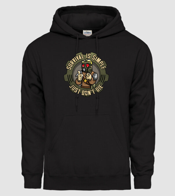 Survival model negru pe tricou