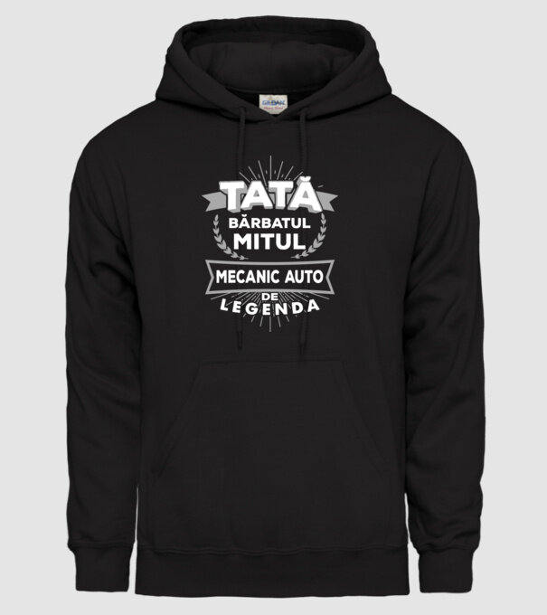 Tată - bărbatul, mitul, mecanic auto de legendă model negru pe tricou