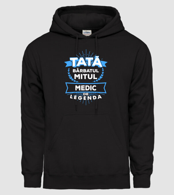 Tată - bărbatul, mitul, medic de legendă model negru pe tricou
