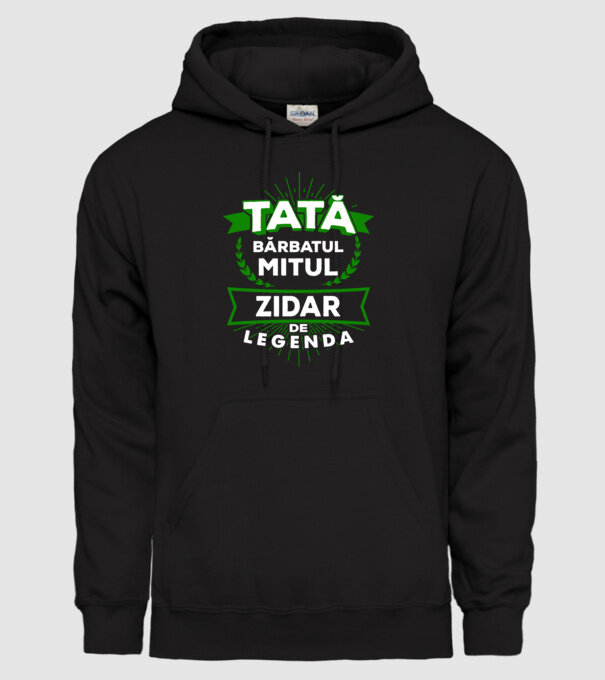 Tată - bărbatul, mitul, zidar de legendă model negru pe tricou