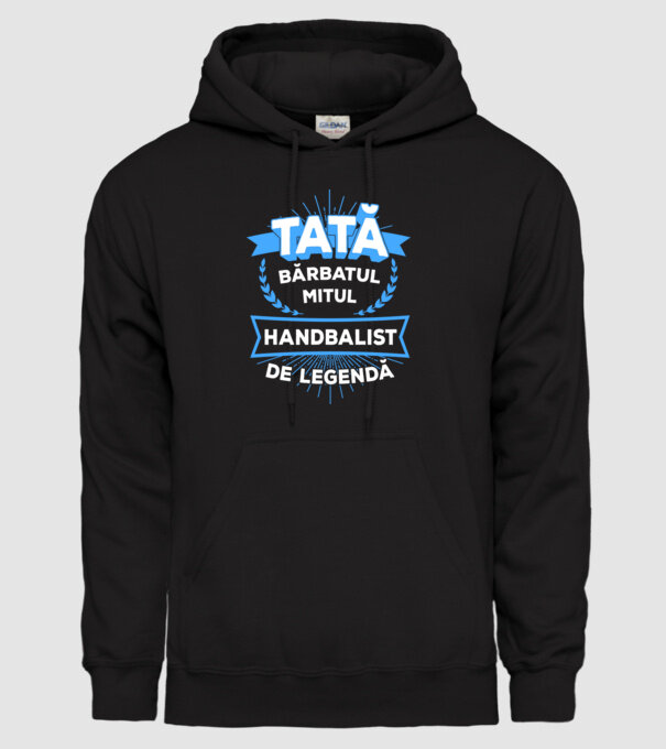 TATĂ - bărbatul, mitul, handbalist de legendă model negru pe tricou