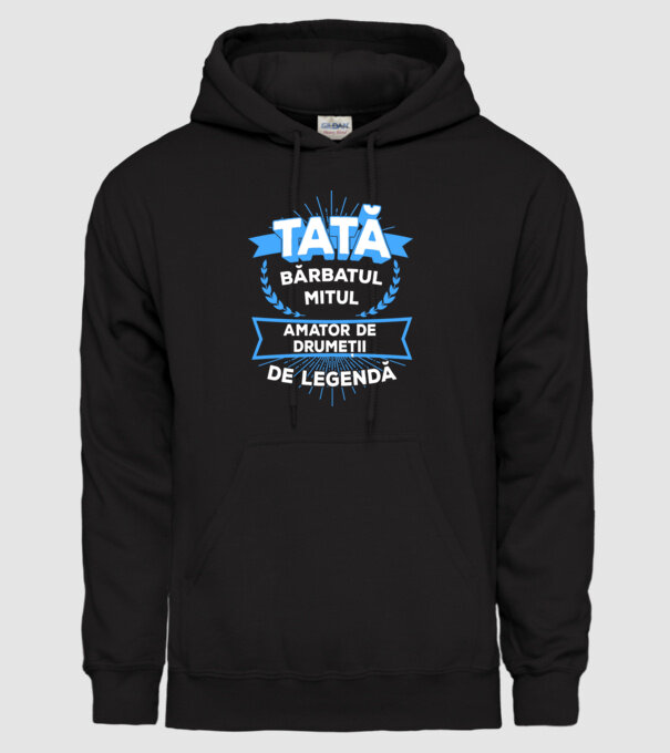 TATĂ - bărbatul, mitul, amator de drumeții de legendă model negru pe tricou