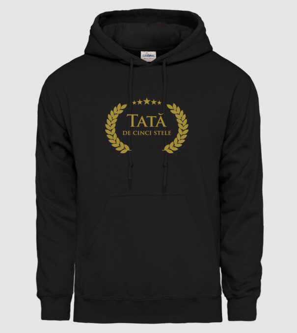 Tată de cinci stele model negru pe tricou