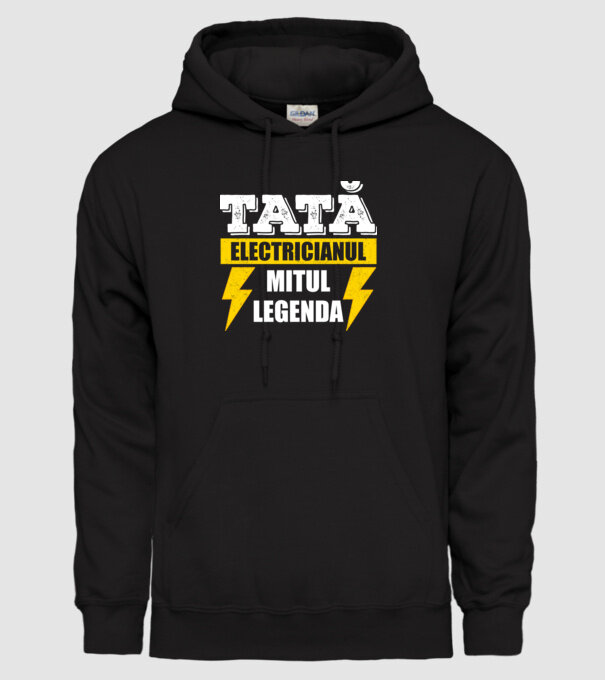 Tată - Electricianul, Mitul, Legenda model negru pe tricou