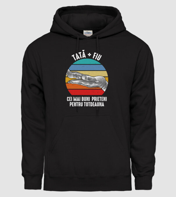 Tată - fiu - Cei mai buni prieteni pentru totdeauna model negru pe tricou