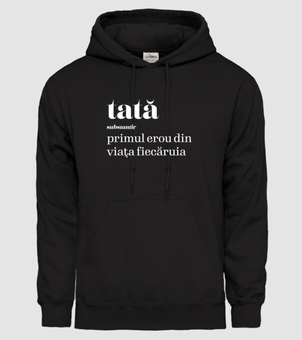 tată - substantiv - primul erou din viața fiecăruia model negru pe tricou