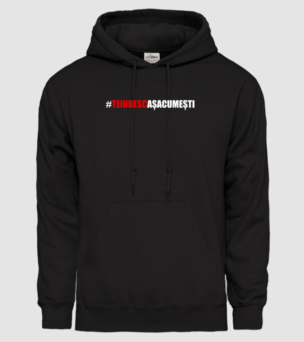 Te iubesc așa cum ești model negru pe tricou