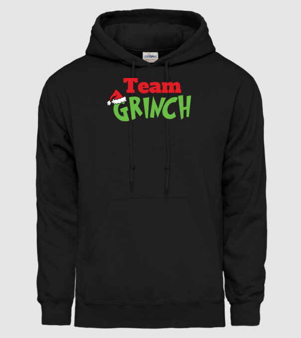 Team Grinch model negru pe tricou