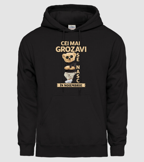 Teddy cel cool noiembrie model negru pe tricou