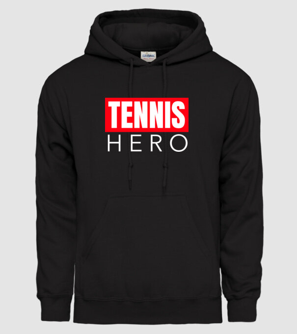 TENNIS HERO model negru pe tricou