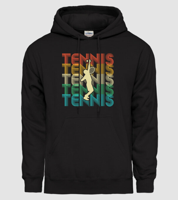 Tennis retro model negru pe tricou