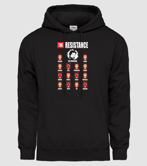 the resistance la casa de papel model negru pe tricou