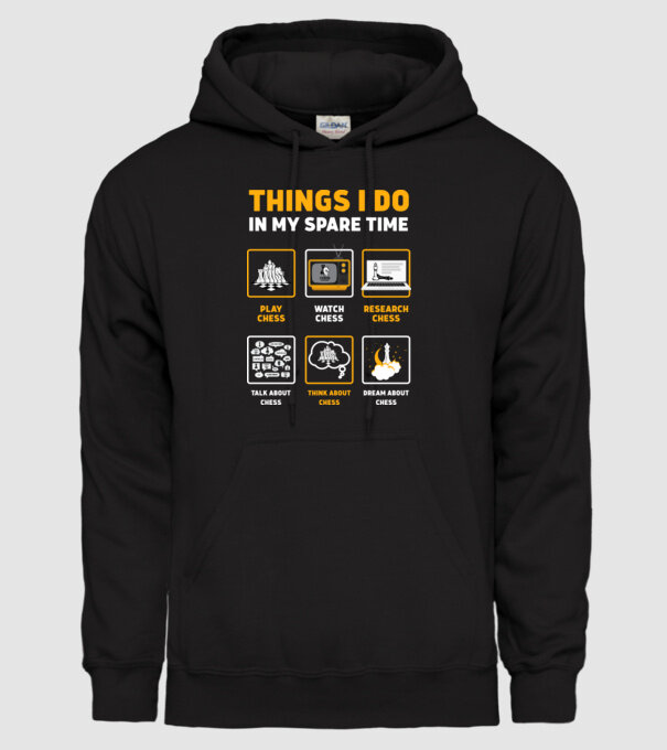 Things I do in my spare time model negru pe tricou