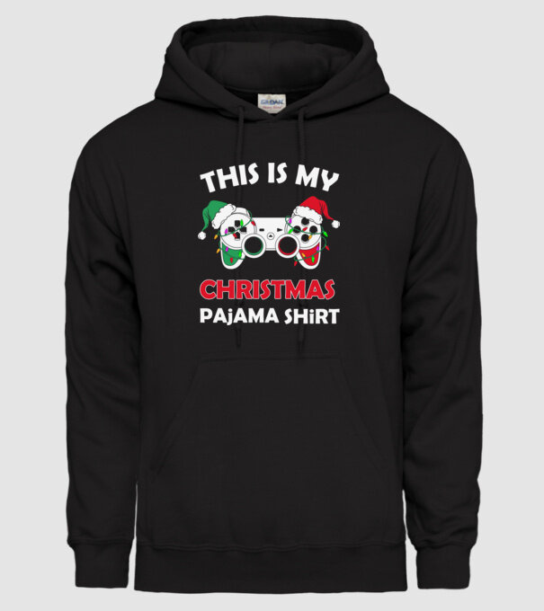 This is my christmas pajama model negru pe tricou