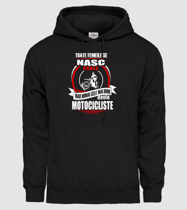 Toate femeile se nasc egale, dar numai cele mai bune devin motocicliste model negru pe tricou