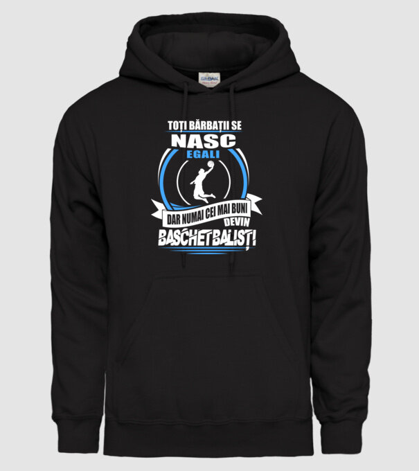 Toți bărbații se nasc egali baschetbaliști model negru pe tricou