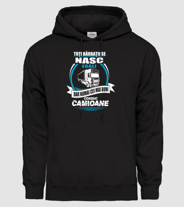 Toți bărbații se nasc egali camioane model negru pe tricou