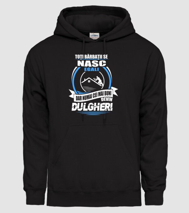 Toți bărbații se nasc egali dulgheri model negru pe tricou
