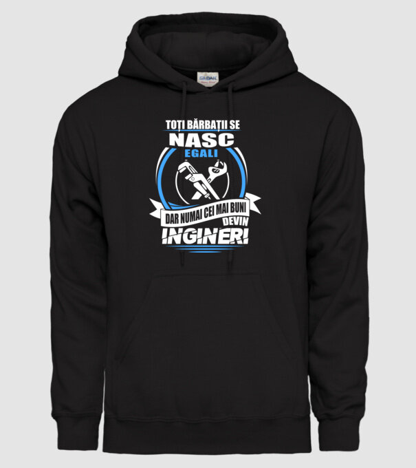 Toți bărbații se nasc egali ingineri model negru pe tricou
