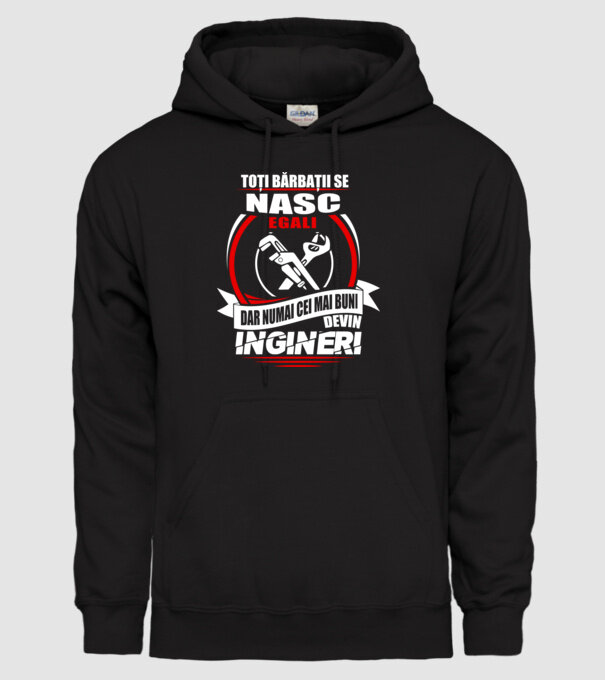 Toți bărbații se nasc egali ingineri model negru pe tricou