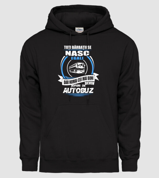 Toți bărbații se nasc egali șoferi de autobuz model negru pe tricou