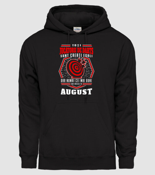 Toți jucătorii de darts sunt creați egali, dar numai cei mai buni sunt născuți în august. model negru pe tricou