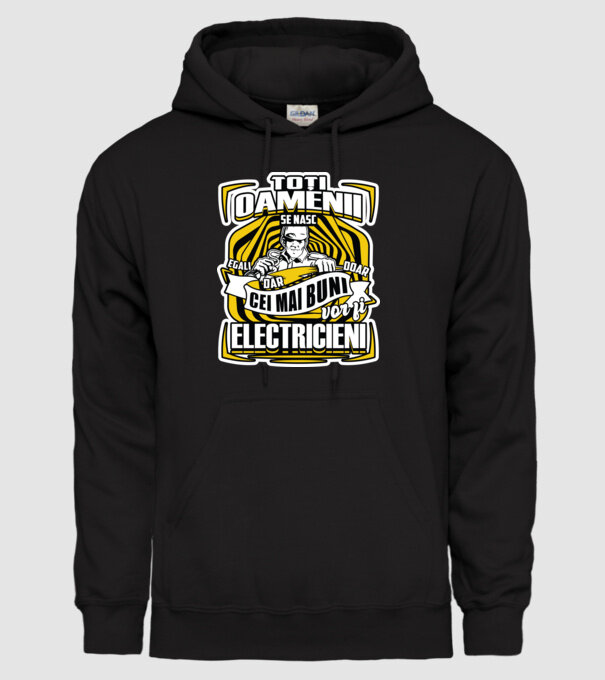 Toți oamenii - se nasc egali dar doar cei mai buni vor fi-electricieni model negru pe tricou