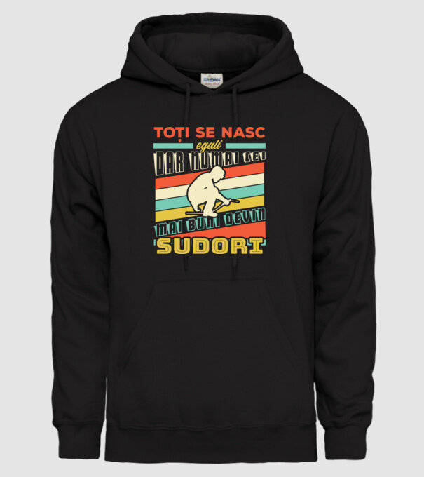 Toți se nasc egali, dar numai cei mai buni devin sudori model negru pe tricou