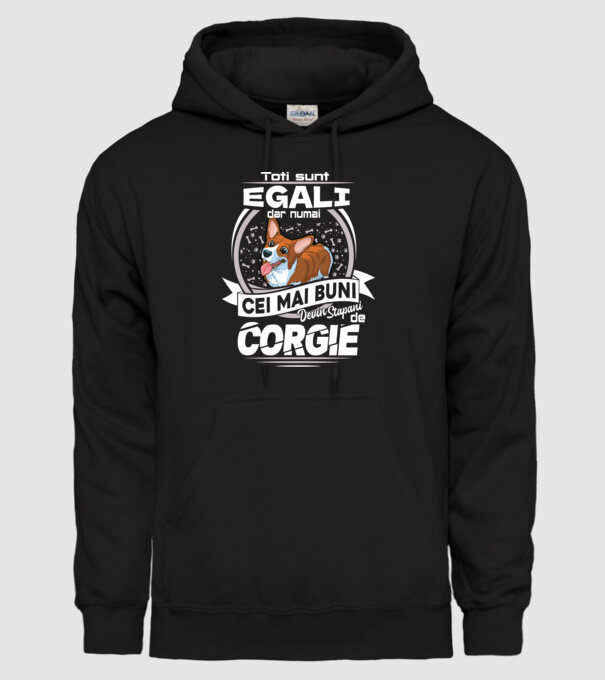 Toți sunt egali, dar numai cei mai buni devin stăpâni de corgie lght model negru pe tricou