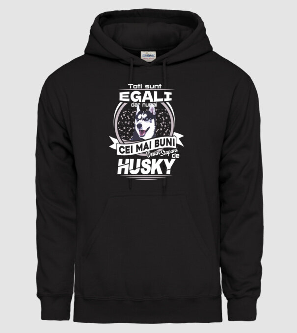 Toți sunt egali, dar numai cei mai buni devin stăpâni de husky lght model negru pe tricou