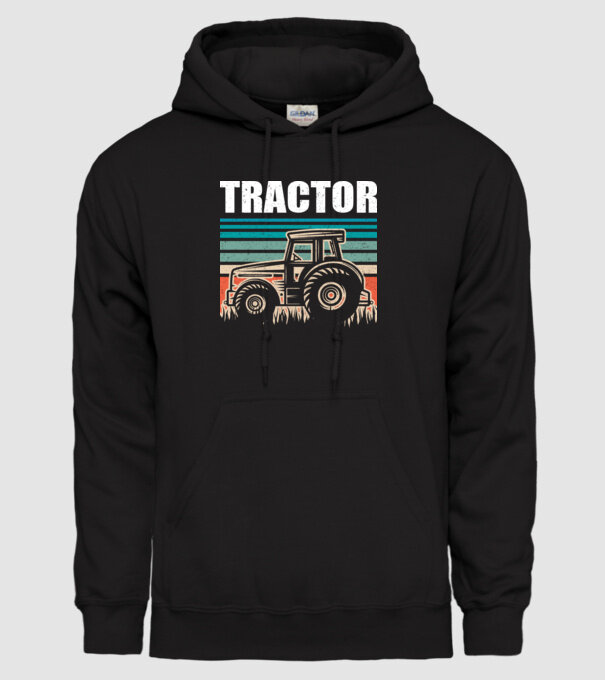 TRACTOR model negru pe tricou