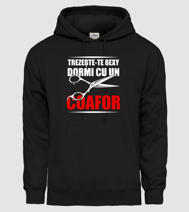 Trezește-te sexy, dormi cu un coafor model negru pe tricou