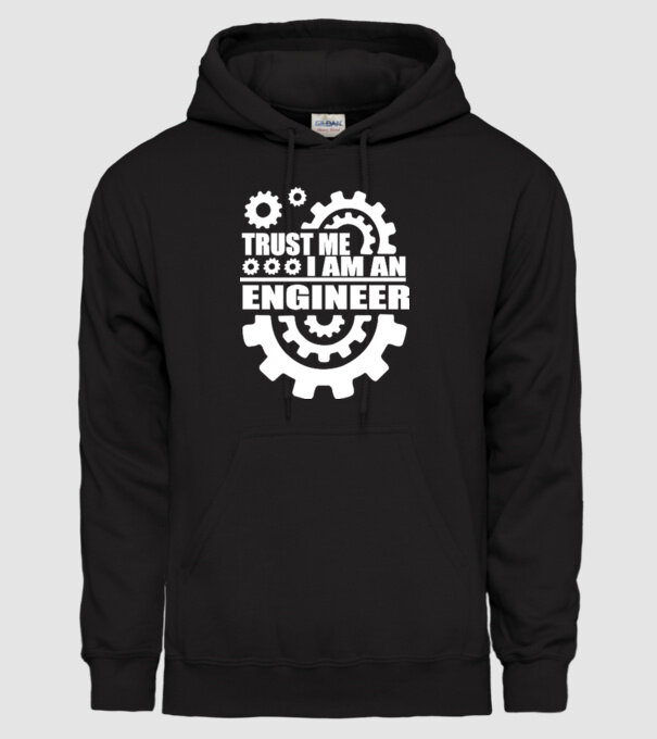 Trust me I am an engineer model negru pe tricou