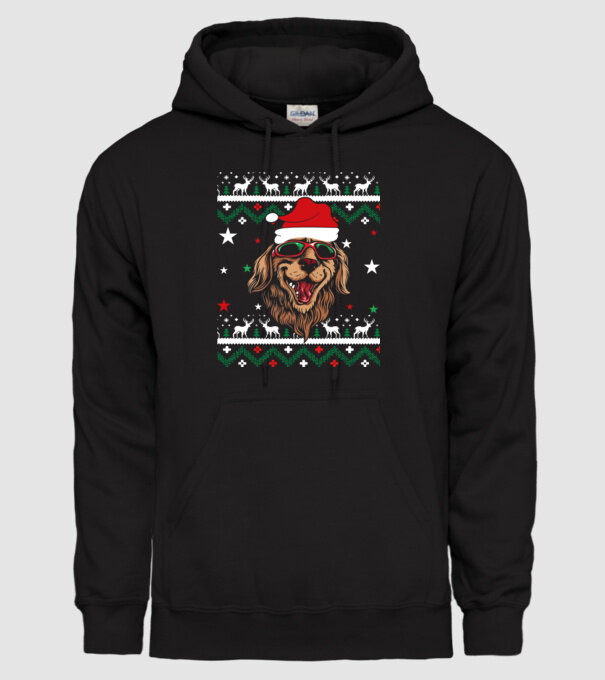 Ugly sweater dog model negru pe tricou
