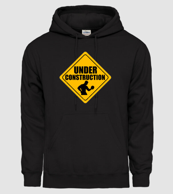 Under Construction model negru pe tricou