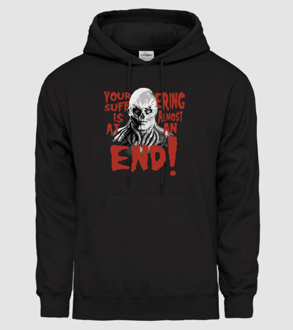 vecna your suffering is almost at an end model negru pe tricou