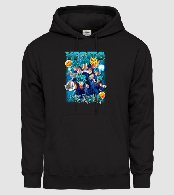 vegito dragonball model negru pe tricou