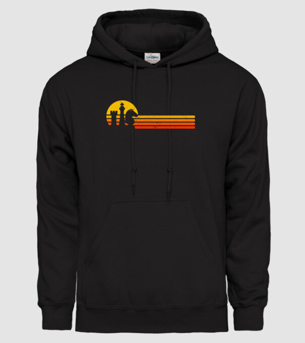 Vintage chesss sunset model negru pe tricou