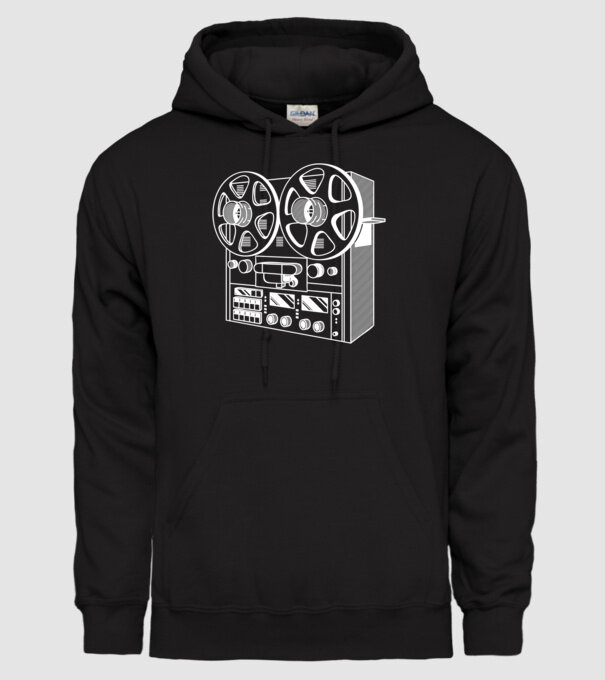Vintage Reel to Reel Recorder model negru pe tricou