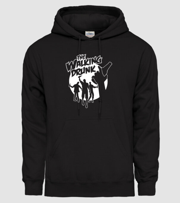 Walking Drunk model negru pe tricou