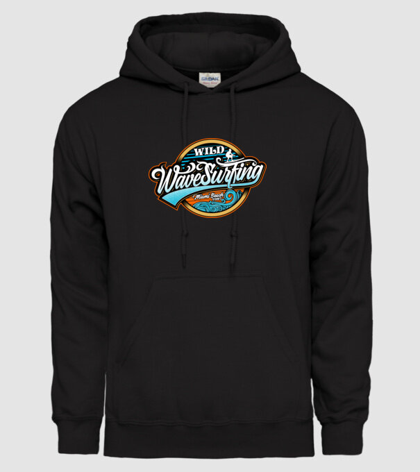 WaveSurfing model negru pe tricou