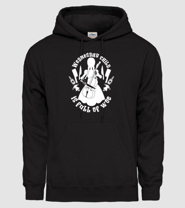 Wednesday child is full of woe model negru pe tricou