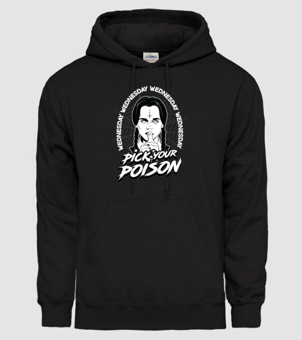 WEDNESDAY Pick your poison model negru pe tricou