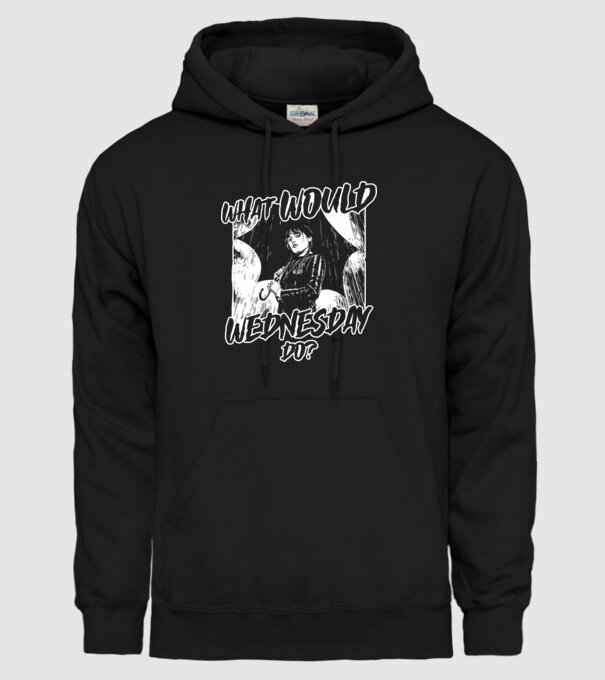 What would Wednesday do model negru pe tricou