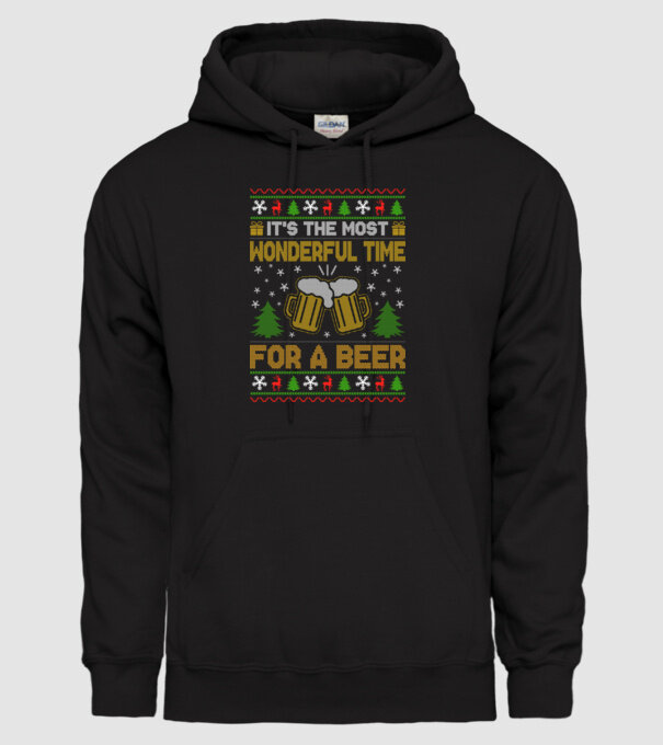 Wonderful time for a beer model negru pe tricou