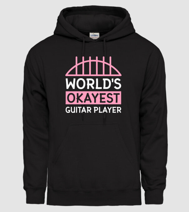 World's okayest guitar player model negru pe tricou
