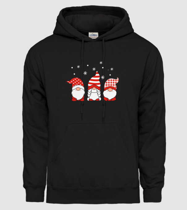 Xmas gnomes model negru pe tricou