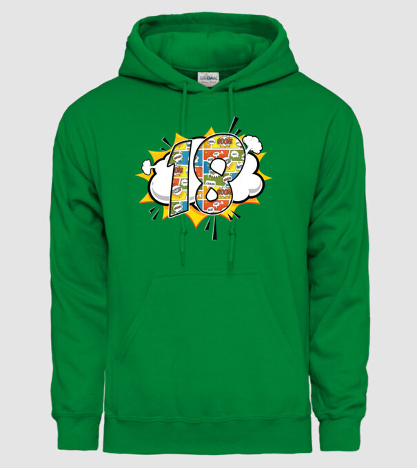 Birthday Comic Number 18 model verde pe tricou