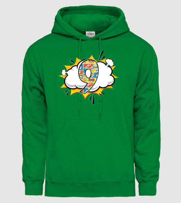 Birthday Comic Number 9 model verde pe tricou